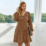 2020 new spring autumn plus size dress for women