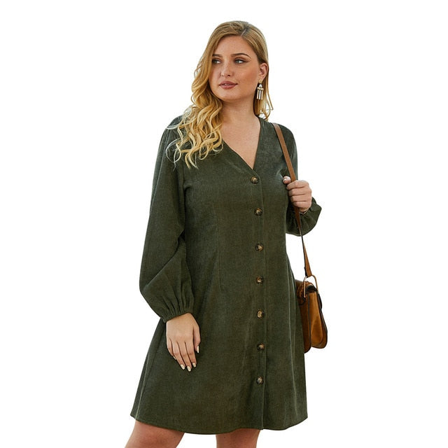 2020 new spring autumn plus size dress for women