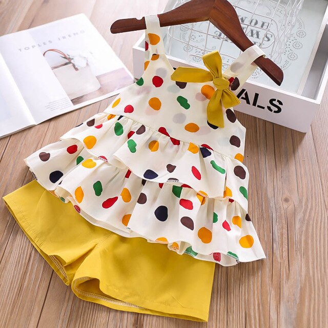 Baby Girls Clothing Set Summer New Sweet Bow