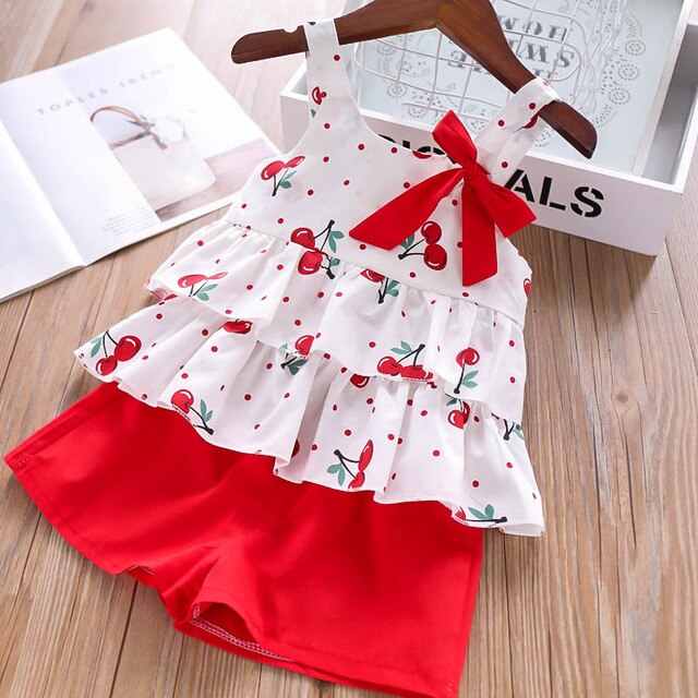 Baby Girls Clothing Set Summer New Sweet Bow