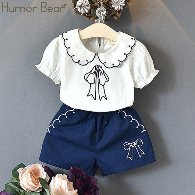 Baby Girls Clothing Set Summer New Sweet Bow