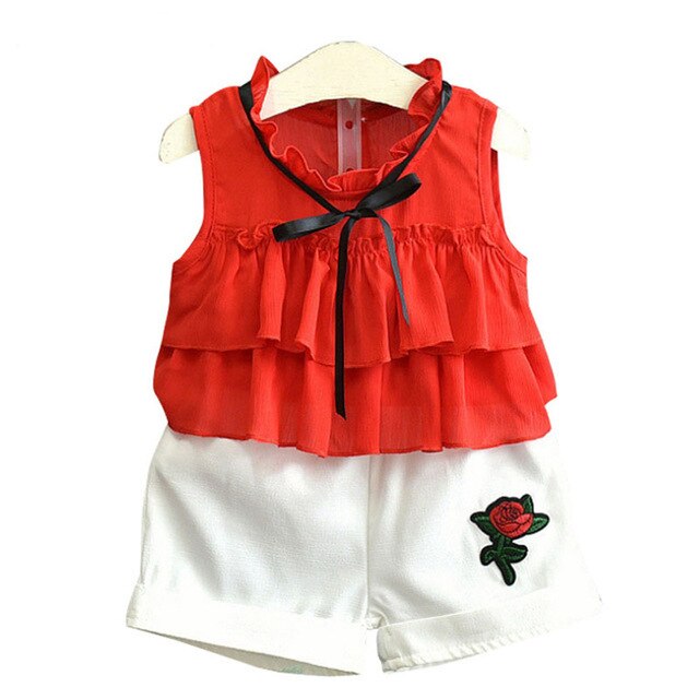 Baby Girls Clothing Set Summer New Sweet Bow