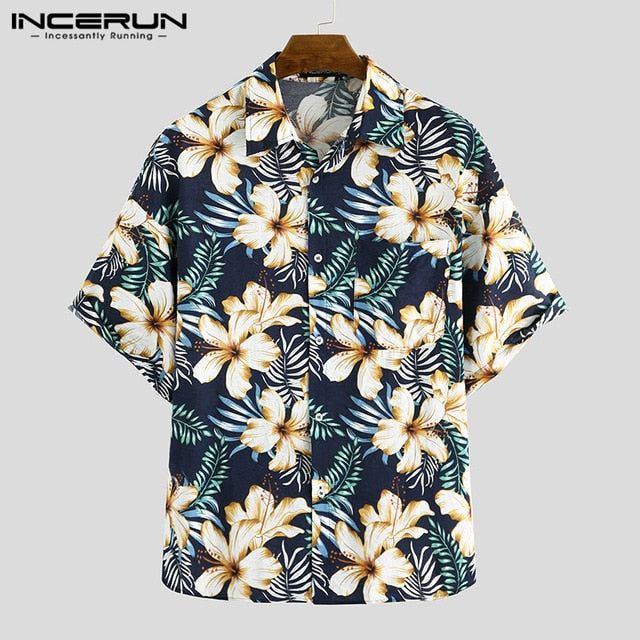 2020 Fashion Men Hawaiian Shirt Short Sleeve