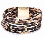 Leopard Leather Bracelets For Women