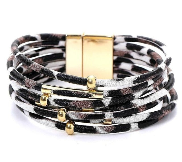 Leopard Leather Bracelets For Women