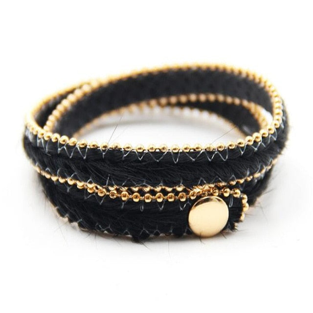 Leopard Leather Bracelets For Women