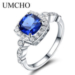 Real S925 Sterling Silver Rings for Women Blue Topaz Ring