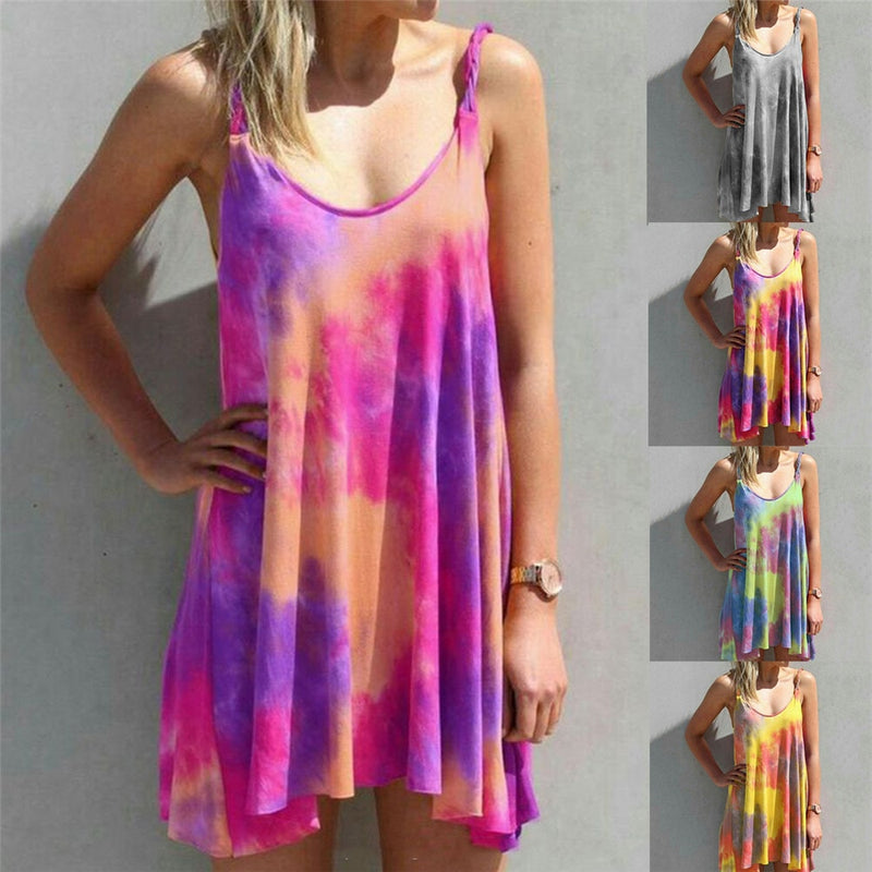 New Women 3D Gradient Print Dresses