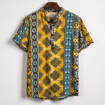 Hawaiian shirt Holiday Shirts Men Cotton Linen Printed