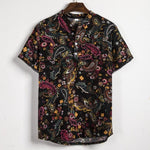 Hawaiian shirt Holiday Shirts Men Cotton Linen Printed