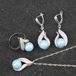 Blue Freshwater Natural 925 Silver Pearl Jewelry Sets