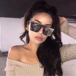 New Black Square Sunglasses Women Big Frame Fashion