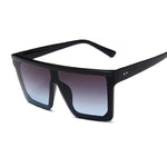 New Black Square Sunglasses Women Big Frame Fashion