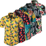 5 Style men's Hawaiian Beach Shirt Floral Fruit Print