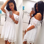 Fashion Elegant Vintage sweet lace white Dress