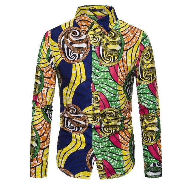 Fashion Dashiki African Print Shirt Men