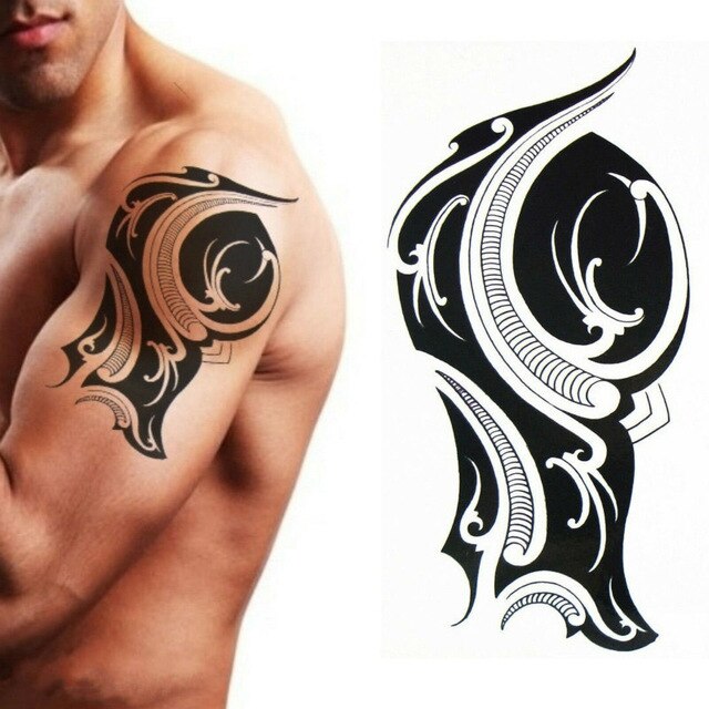 POLYNESIAN, BLACK, MENS, WOMENS, STICK ON TATTOO