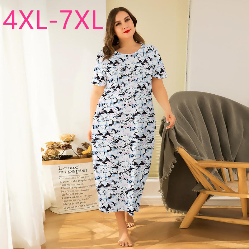 New summer plus size home wear long pajamas for women