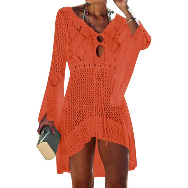 2020 Sexy Crochet Knitted Beach Cover up