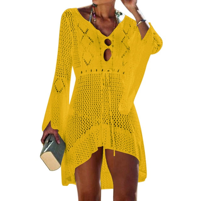 2020 Sexy Crochet Knitted Beach Cover up