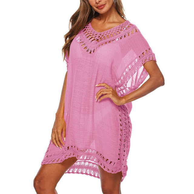 2020 Sexy Crochet Knitted Beach Cover up