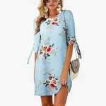 2020 Floral Print Beach Chiffon Dress