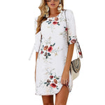 2020 Floral Print Beach Chiffon Dress