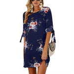 2020 Floral Print Beach Chiffon Dress