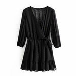 2020 Summer Women Ruffles Lace Chiffon Dress