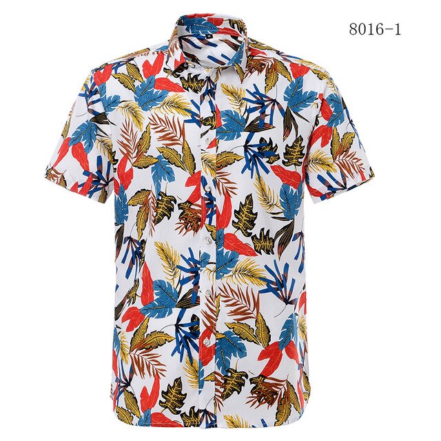 Yellow Mens Hawaiian Shirt 2020 Summer Short Sleeve