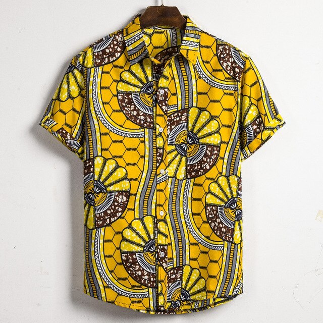 Fashion Tropical Plant Print Hawaiian Shirt