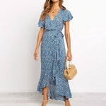 Long Maxi Dress Women Casual Boho Floral Print