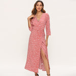 Polka Dot Long Dress Boho Sexy V Neck