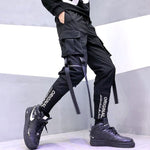 Men Hip Hop Black Cargo Pants