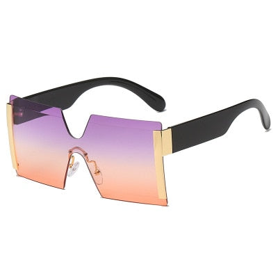 Fashion Oversized Square Rimless Sunglasses