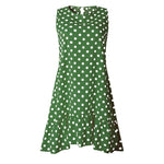 Summer Dress Polka Dot Chiffon Sleeveless Beach