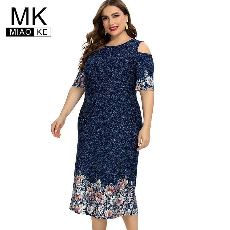 2020 Summer womens Plus Size Print Flower dresses