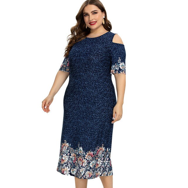 2020 Summer womens Plus Size Print Flower dresses