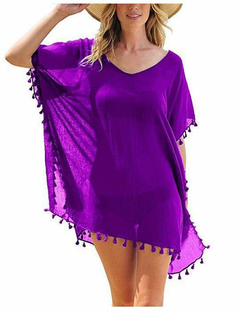 New Chiffon Tassels Beach Wear Women Swimsuit