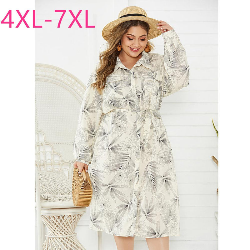 New spring autumn plus size shirt dress for women