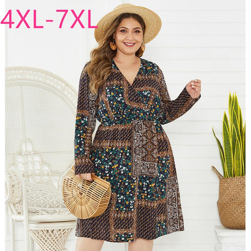 New 2020 spring autumn plus size midi dress for women