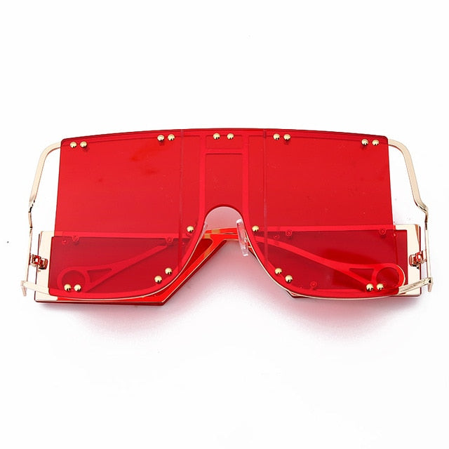 Fashion Square Sunglasses Women New Oversized Mirror