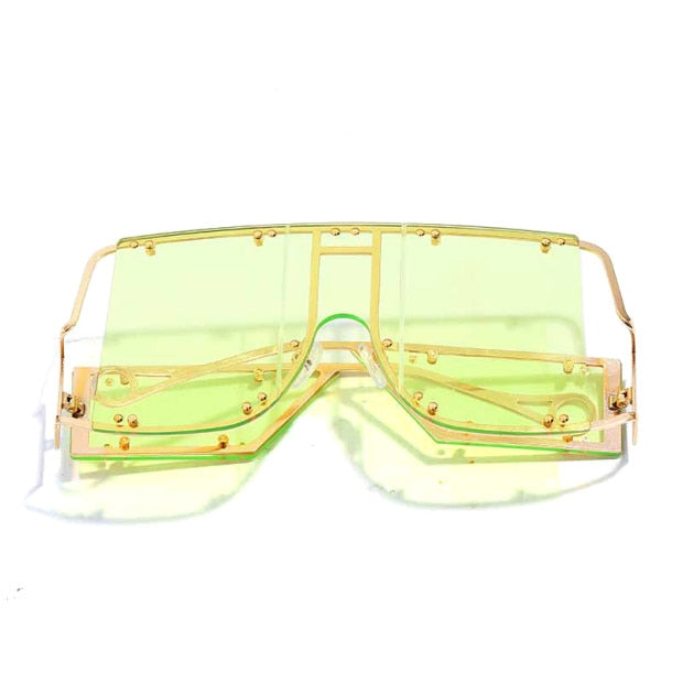 Fashion Square Sunglasses Women New Oversized Mirror