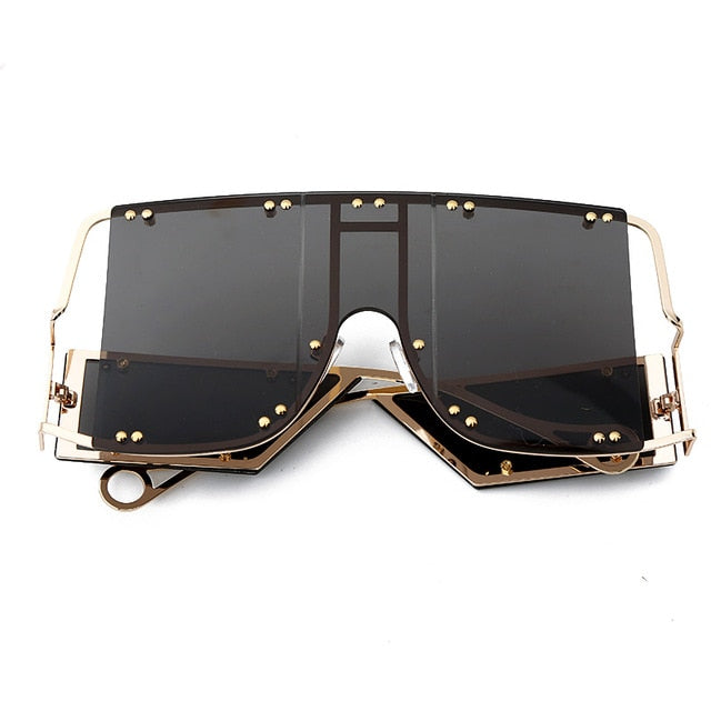 Fashion Square Sunglasses Women New Oversized Mirror