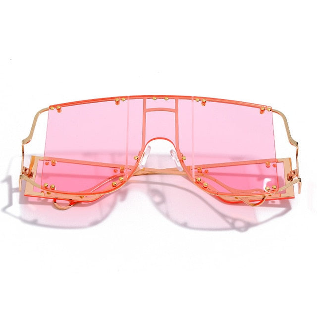 Fashion Square Sunglasses Women New Oversized Mirror