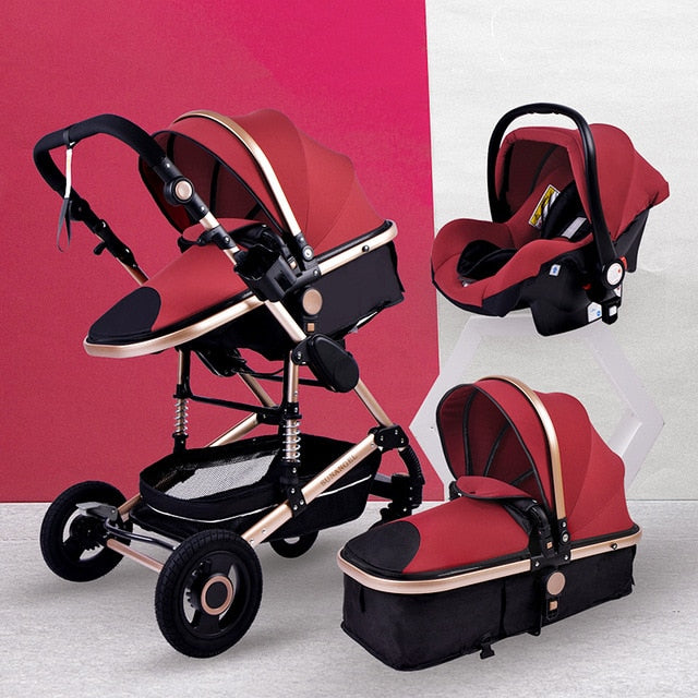 Luxurious Baby Stroller 3 in 1 Portable Travel Baby  Carriage