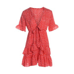 2020 Fashion Women Polka Dot Boho Ruffle Mini Dress