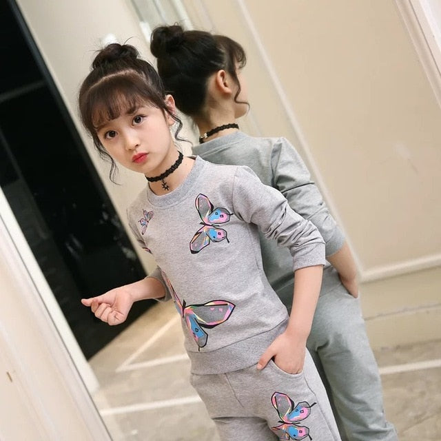 2020 Girls Clothing Sets Kids Long Sleeve Shirts + Pants