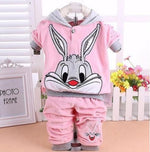 Kids Set Velvet Cartoon T Shirt Hoodies