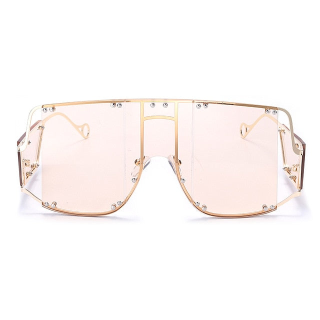 Fashion Square Sunglasses Women New Oversized Mirror